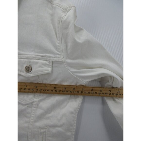 Levis Trucker XL Denim Moto Button Down White Tab Flap Pockets * - Picture 7 of 15